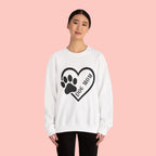 Dog Mom Heart Paw Sweatshirt — Women's Crewneck for Pet Lovers