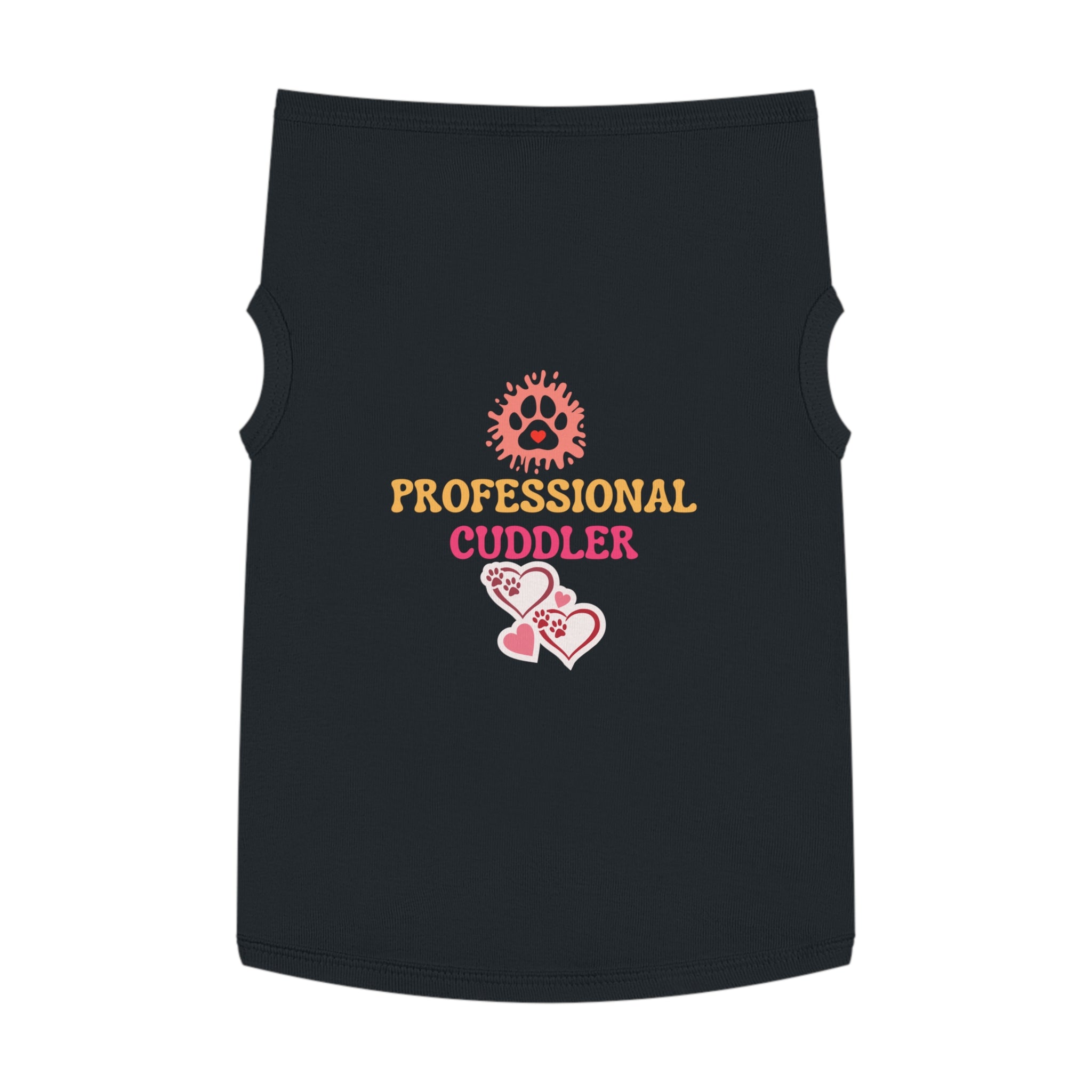 Professional Cuddler Pet Tank Top — Cute Paw Heart Dog & Cat Shirt for Small Pets