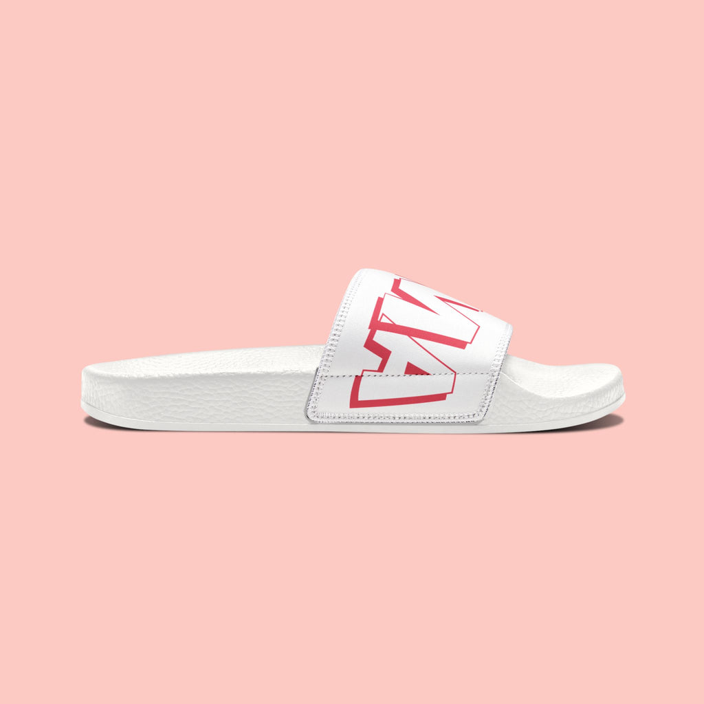 Sandals — 'Dog Mama' White Removable-Strap Slide Sandals