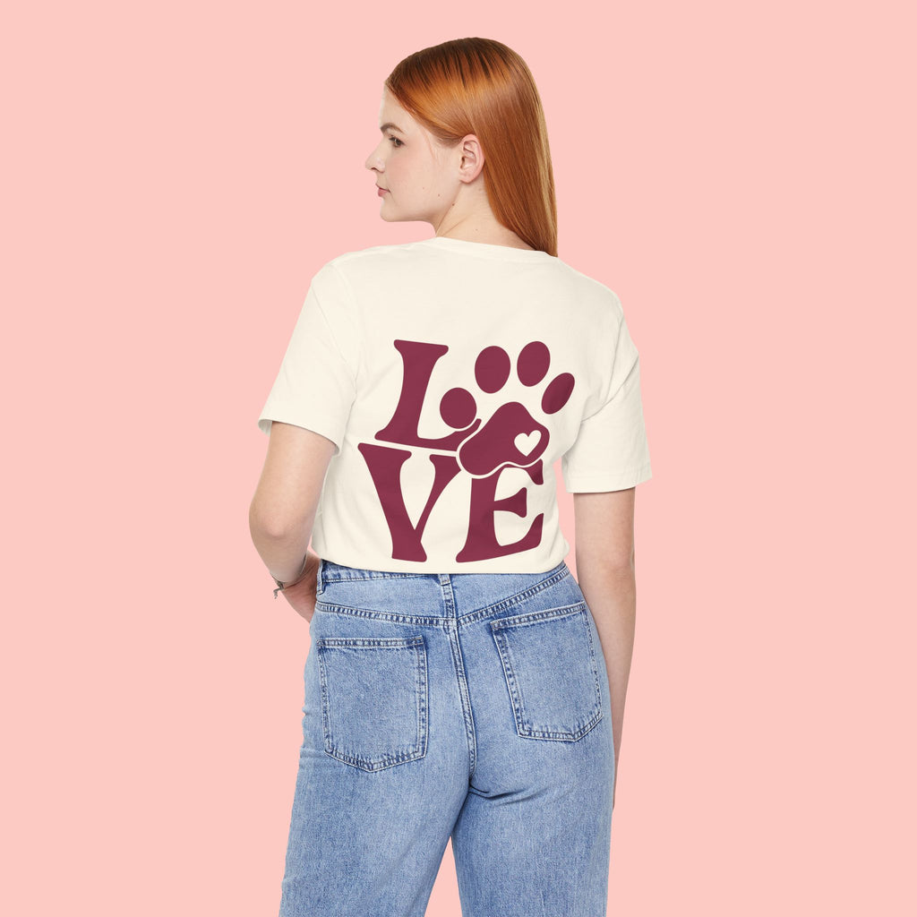 Dog Paw "LOVE" Tee - Pet Lover Graphic T-Shirt