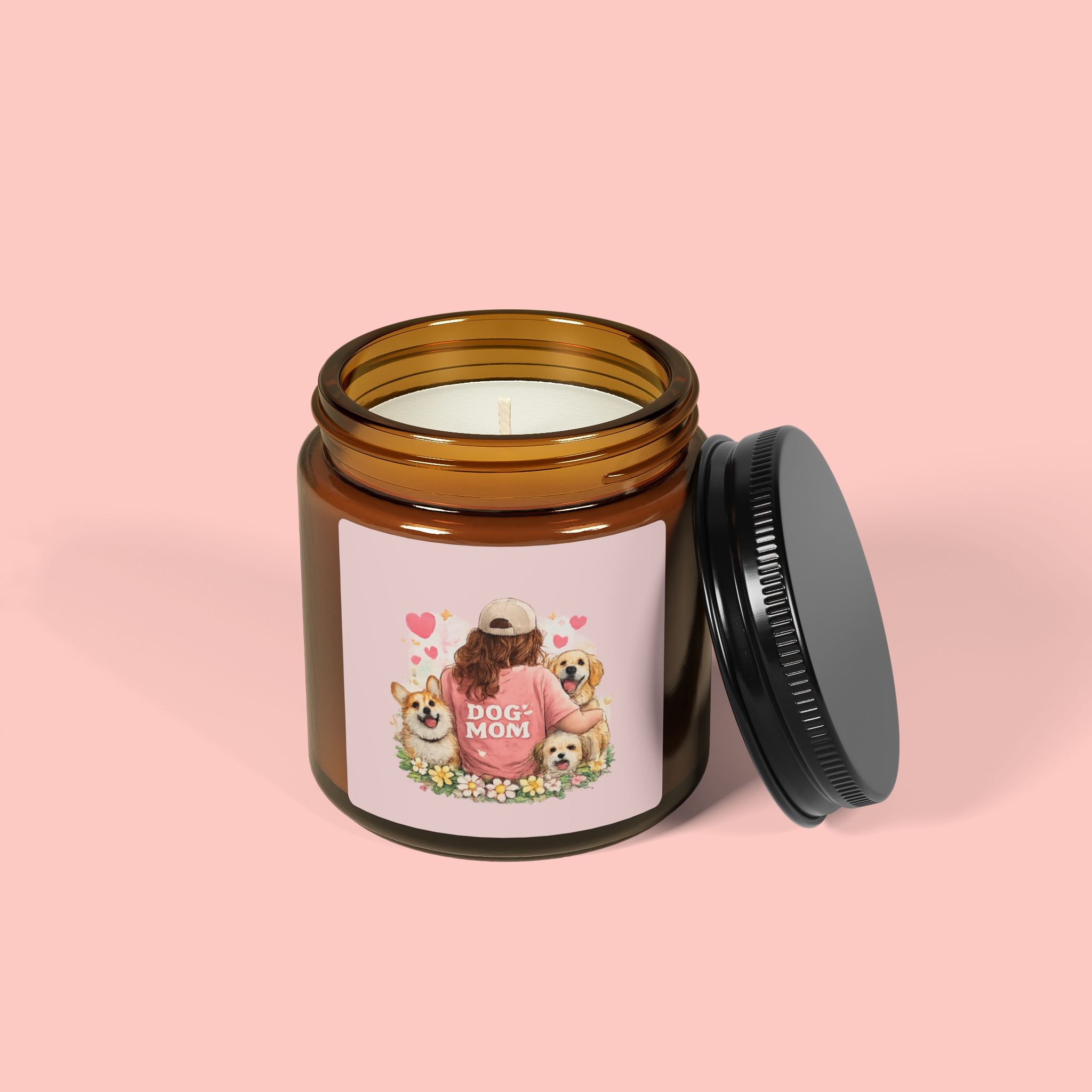 Dog Mom Soy Candle — Amber Jar Scented Candle (Multi-Size)