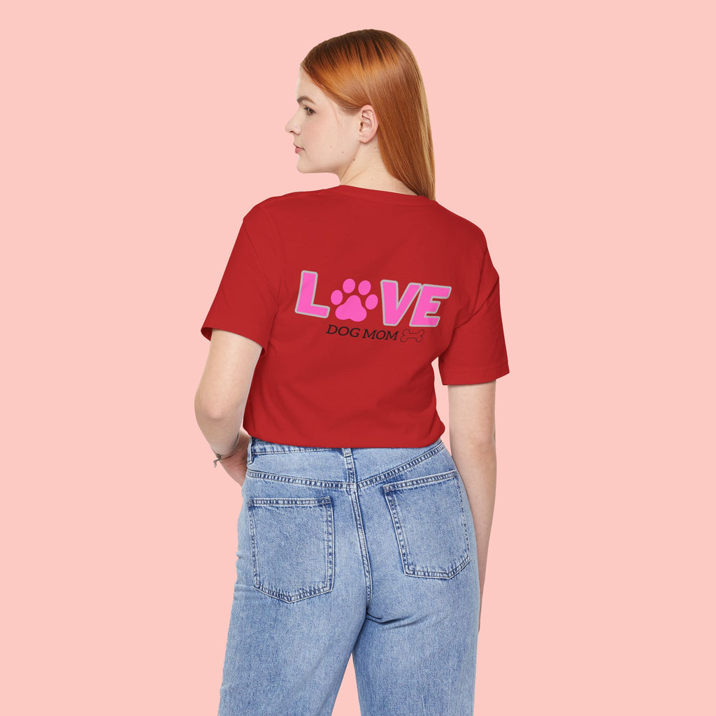 Dog Mom Love T-Shirt — "LOVE" Paw Graphic Tee