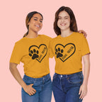 Dog Mom Heart Paw T-Shirt