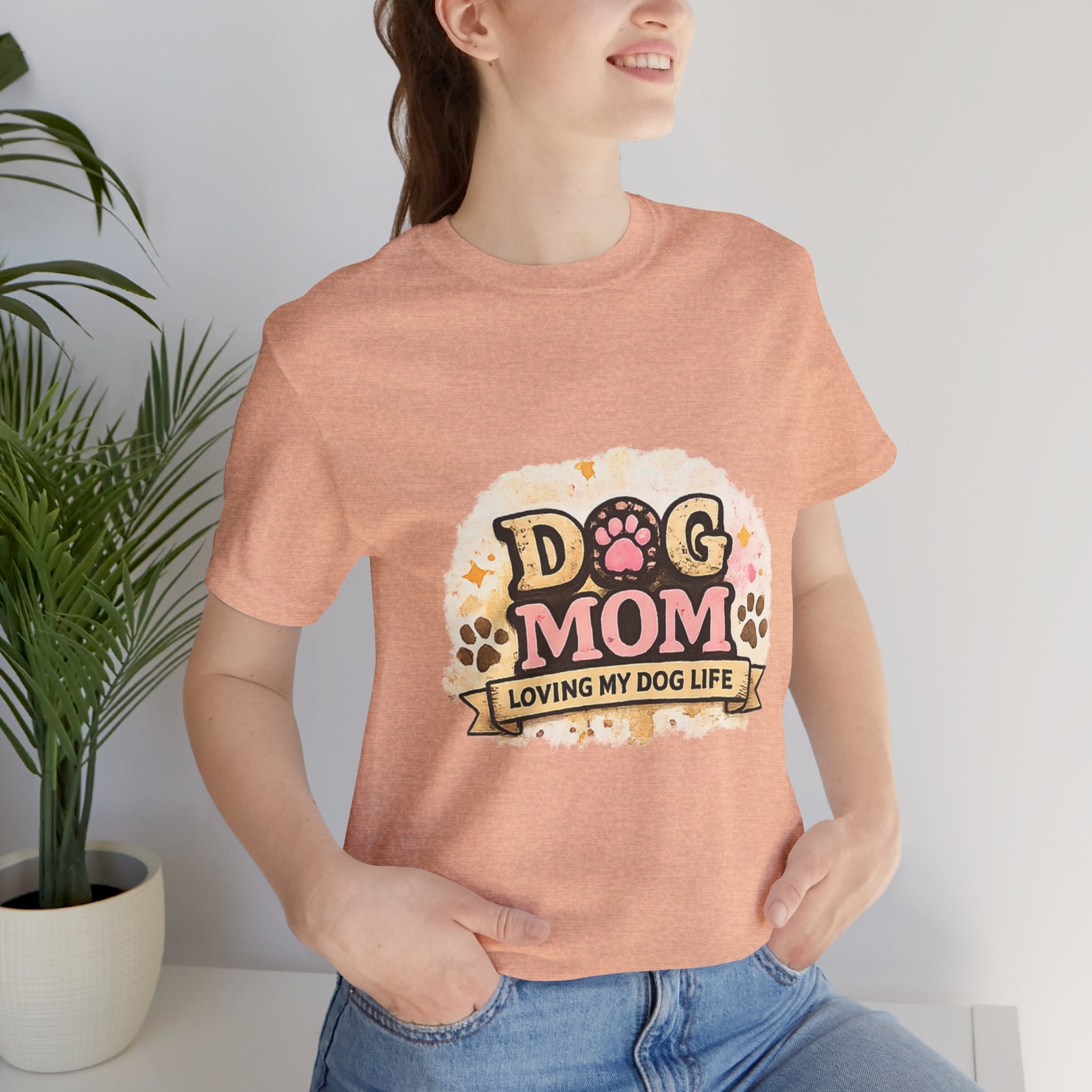 Dog Mom T-Shirt – "Loving My Dog Life" Cute Paw Print Tee for Pet Moms