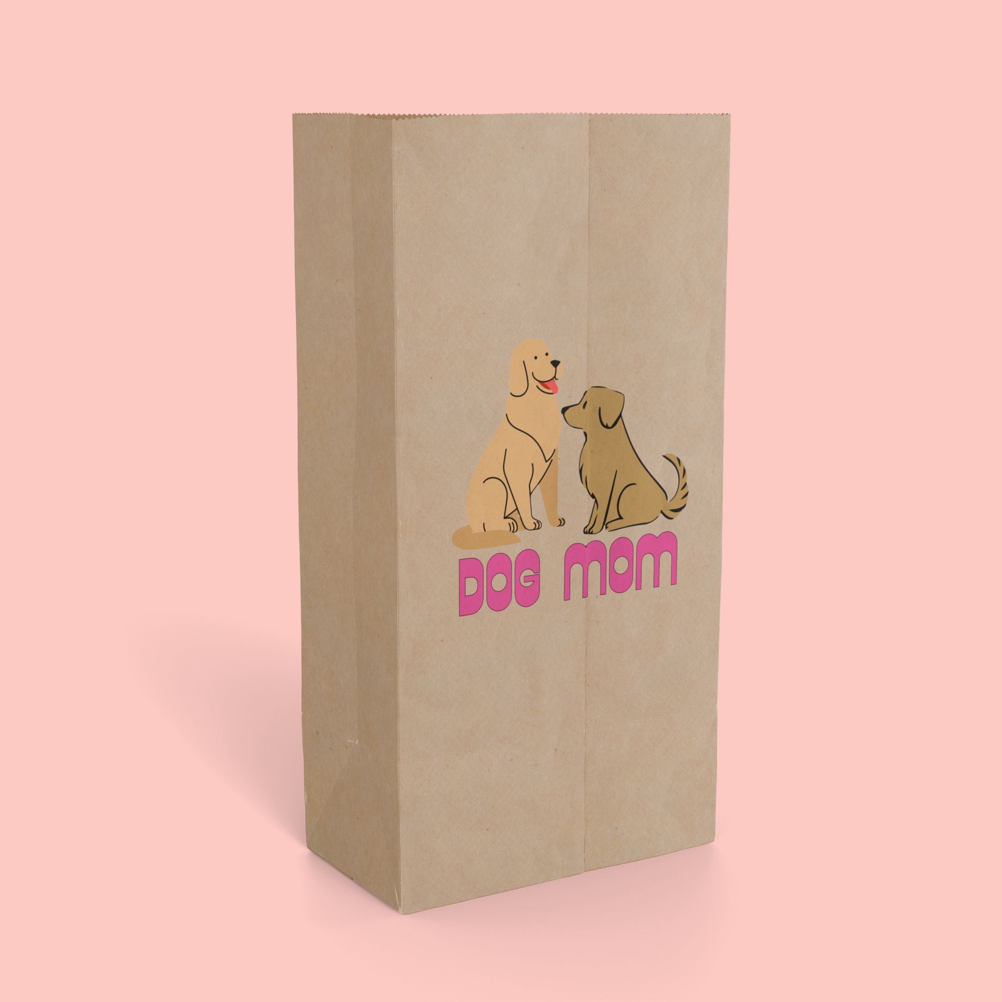 Dog Mom Paper Gift Bag — Cute Dog Illustration Gift Sack for Pet Lovers