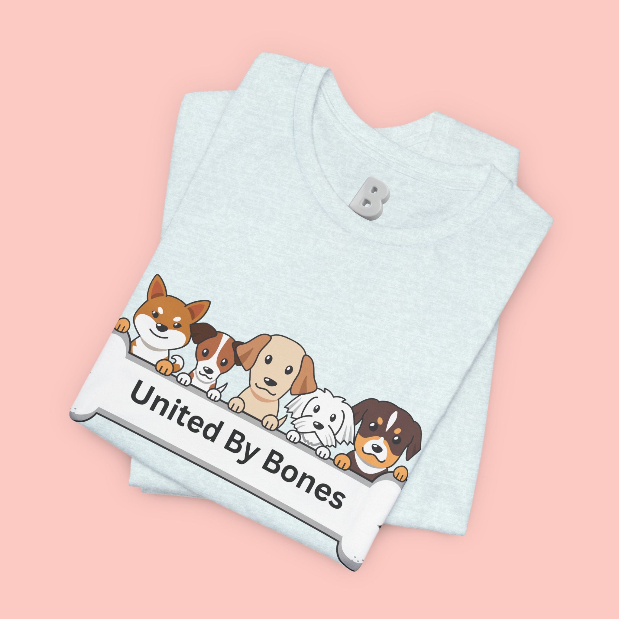 Dog Lover T‑Shirt — "United By Bones" Cute Cartoon Dogs Tee