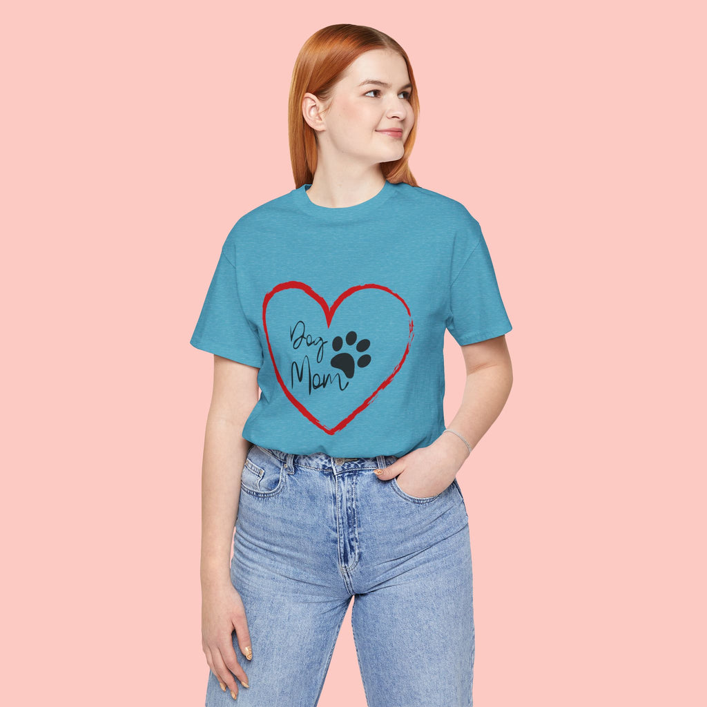 Dog Mom Heart Paw T‑Shirt