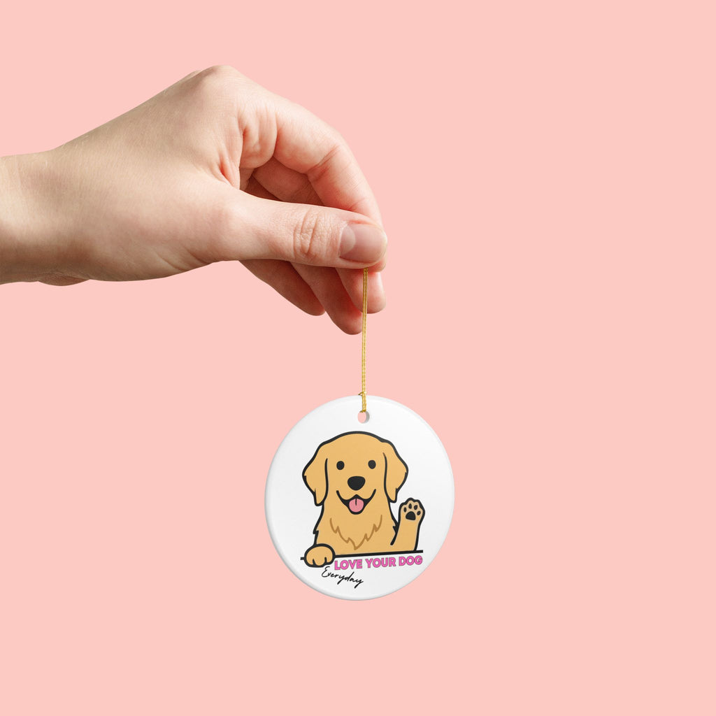 Dog Ornament — 'Love Your Dog Everyday' Ceramic Pet Memorial Decoration