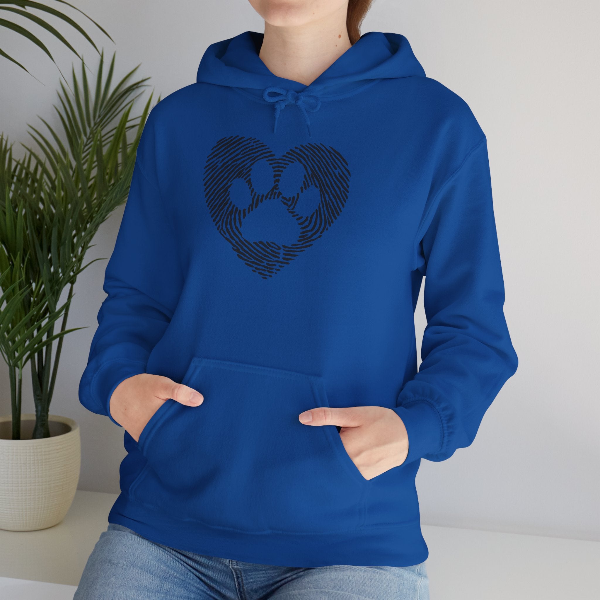 Heart Paw Print Hoodie — Dog Lover Heart Paw Graphic Sweatshirt