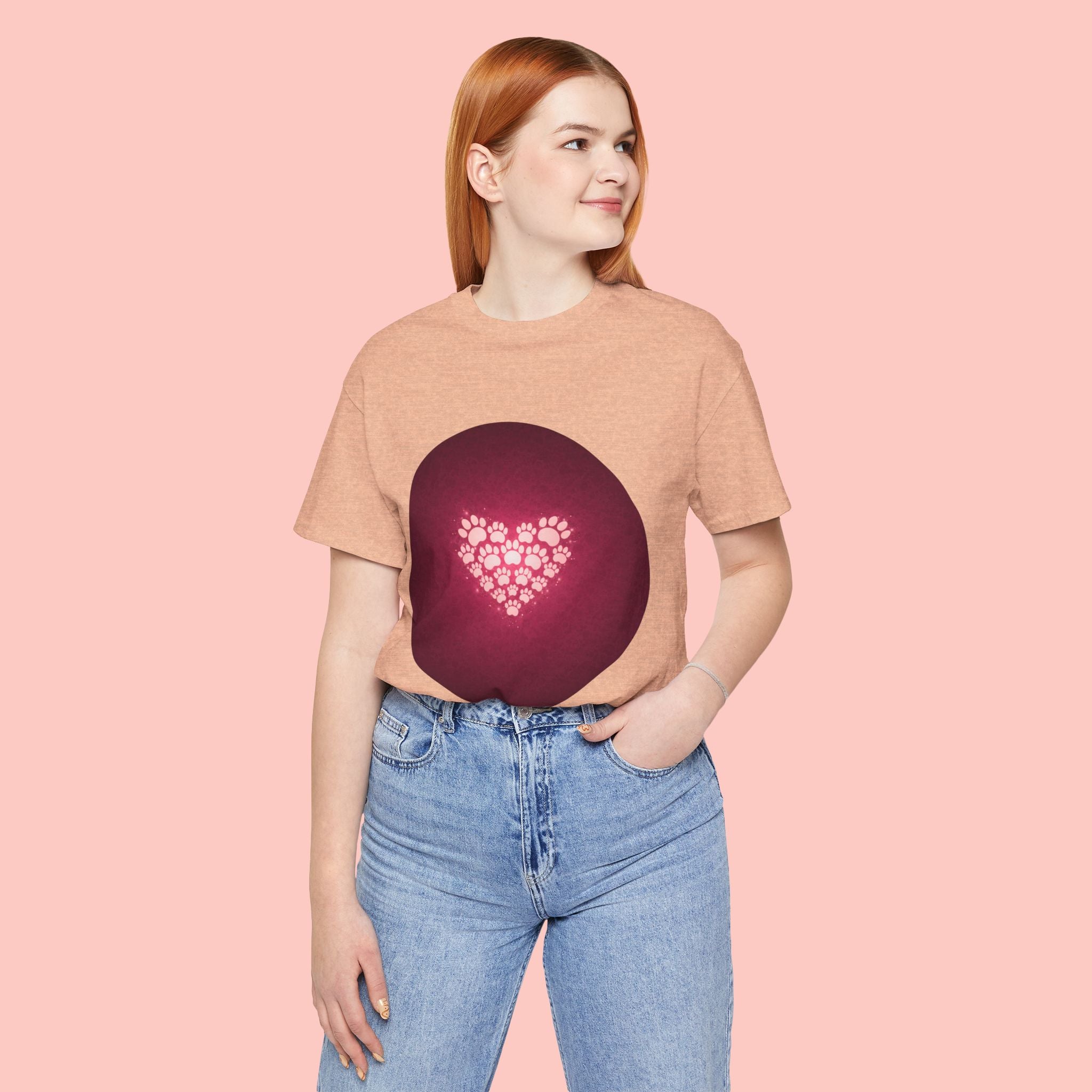Paw Print Heart T‑Shirt — Cute Pet Lover Tee