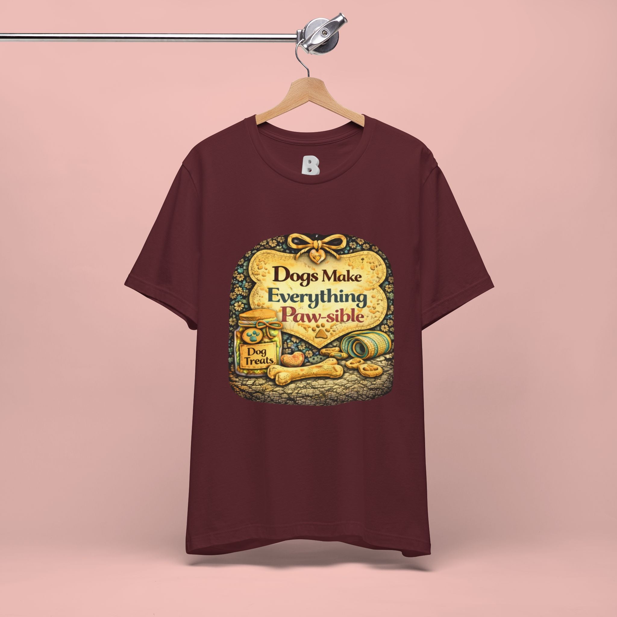 Dog Lover T‑Shirt – "Dogs Make Everything Paw‑sible" Vintage Pet Rescue Tee