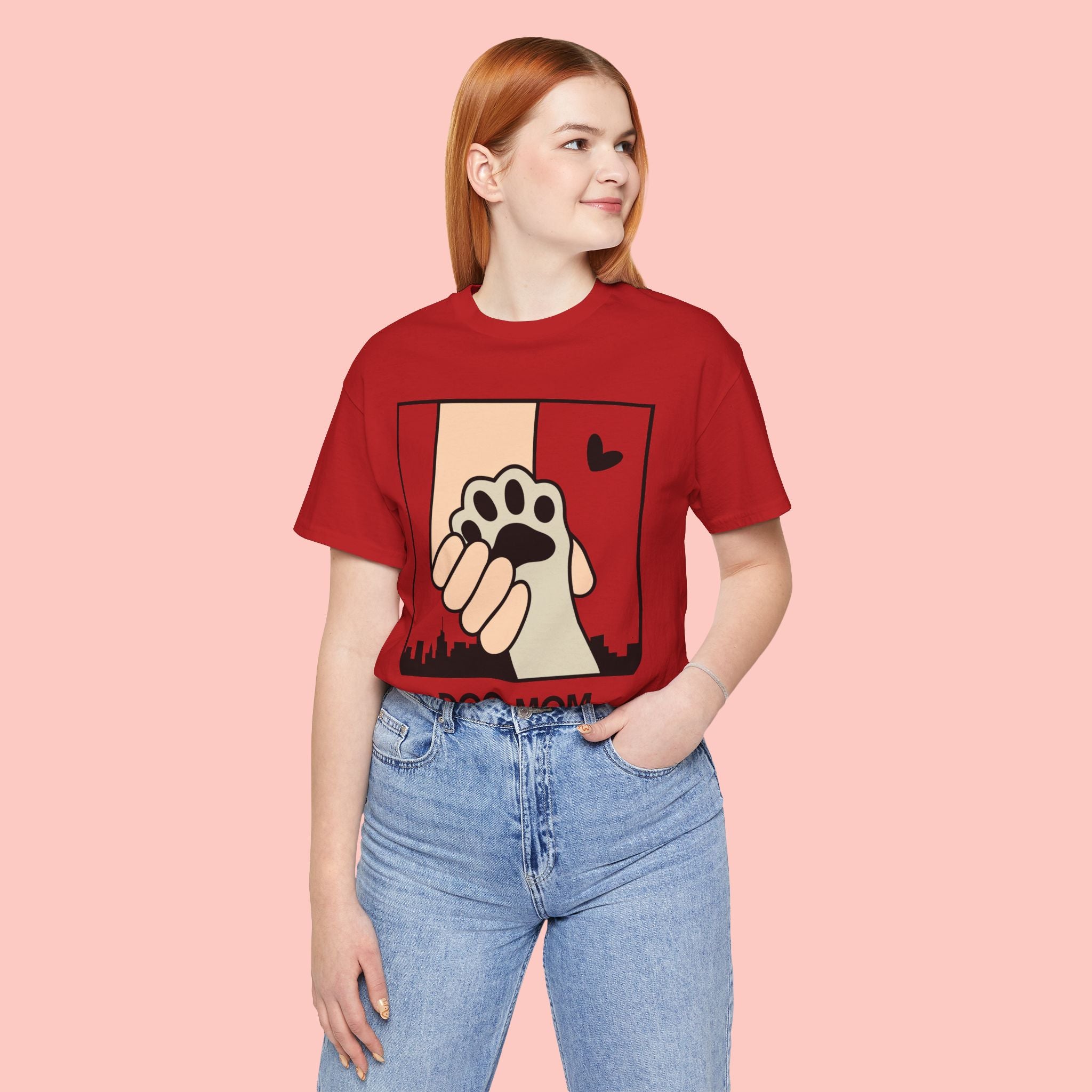 Dog Mom T-Shirt — "Love Your Dog Like a Mom" Paw Print Graphic