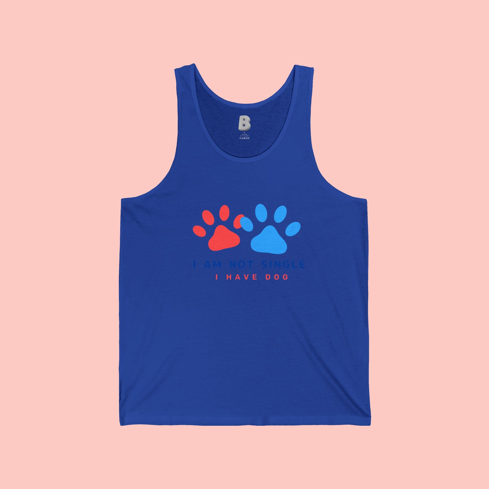 Dog Lover Tank Top — “I Am Not Single I Have Dog” Paw Print Tank