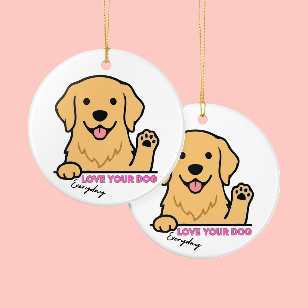 Dog Ornament — 'Love Your Dog Everyday' Ceramic Pet Memorial Decoration