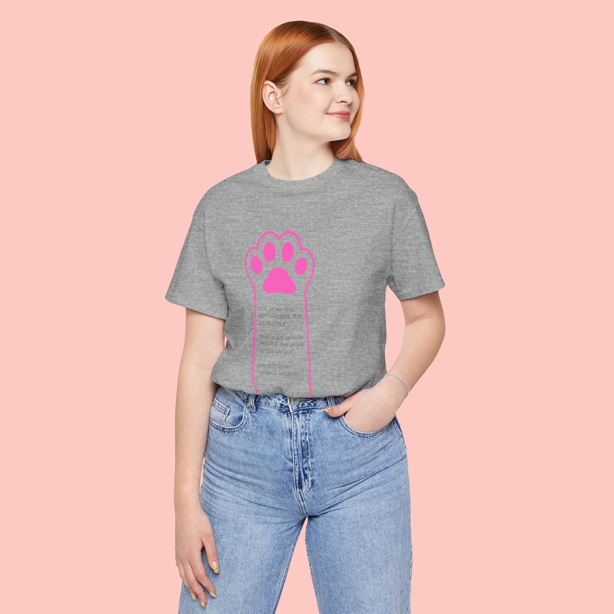 Blessed Dog Mom T-Shirt — Pink Paw Graphic Tee