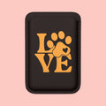 Magsafe Vegan Wallet — 'LOVE' Paw Design Card Holder for Pet Lovers
