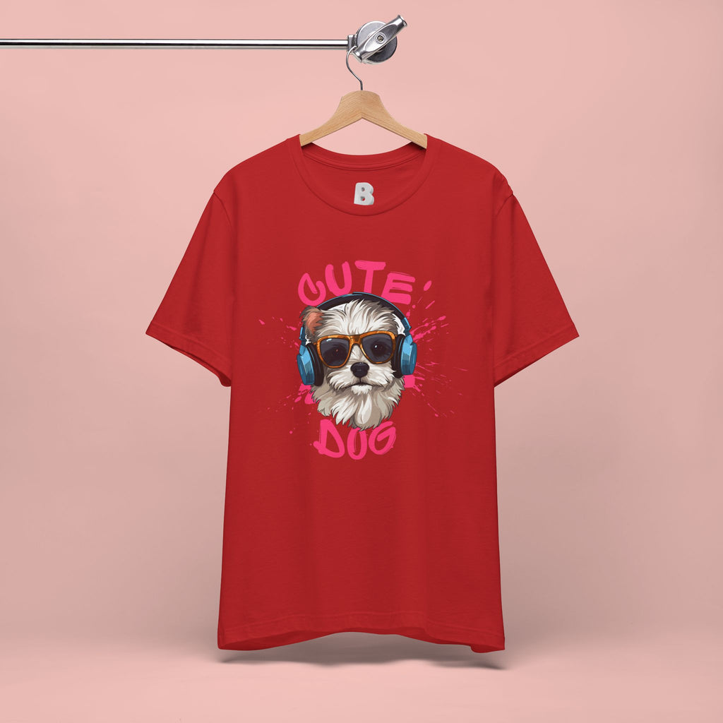 Cute Dog Tee — Headphones Puppy Graphic T-Shirt