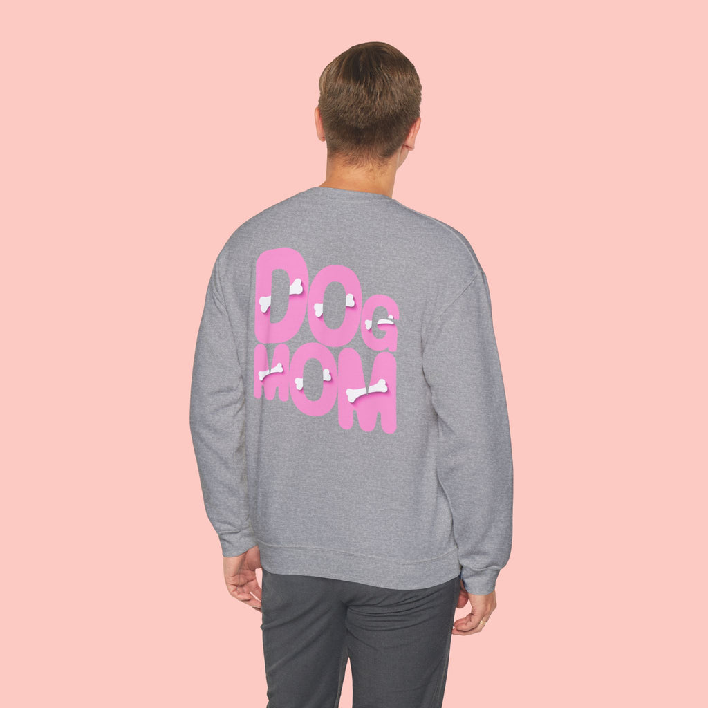 Dog Mom Sweatshirt — Cute Pink Graphic Crewneck for Pet Lovers