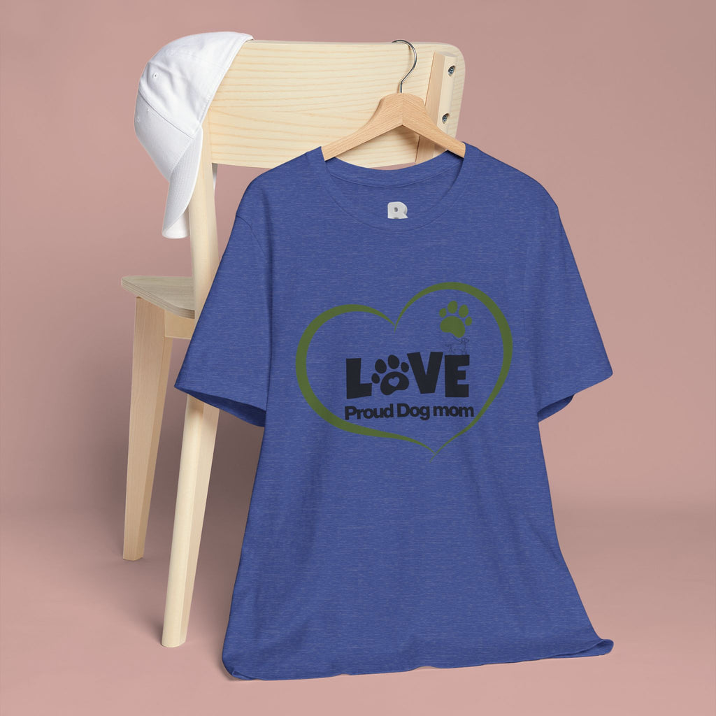 Dog Mom Love T-Shirt — "LOVE Proud Dog Mom" Heart Paw Tee