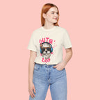 Cute Dog Tee — Headphones Puppy Graphic T-Shirt
