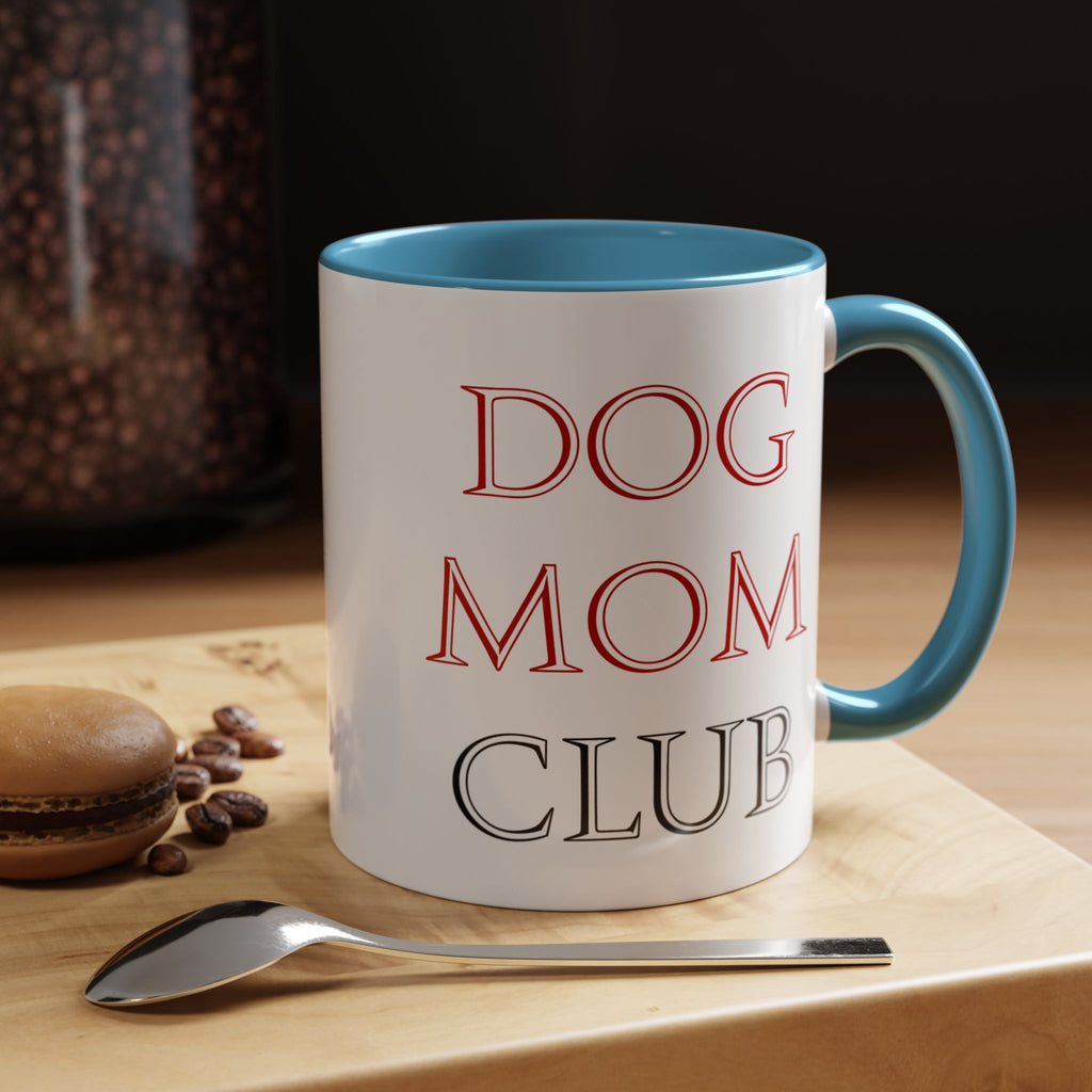 Dog Mom Club Accent Coffee Mug — Funny Pet Lover Gift (11/15 oz)
