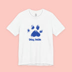 Dog Mom Paw Print T-Shirt — Distressed Blue Design
