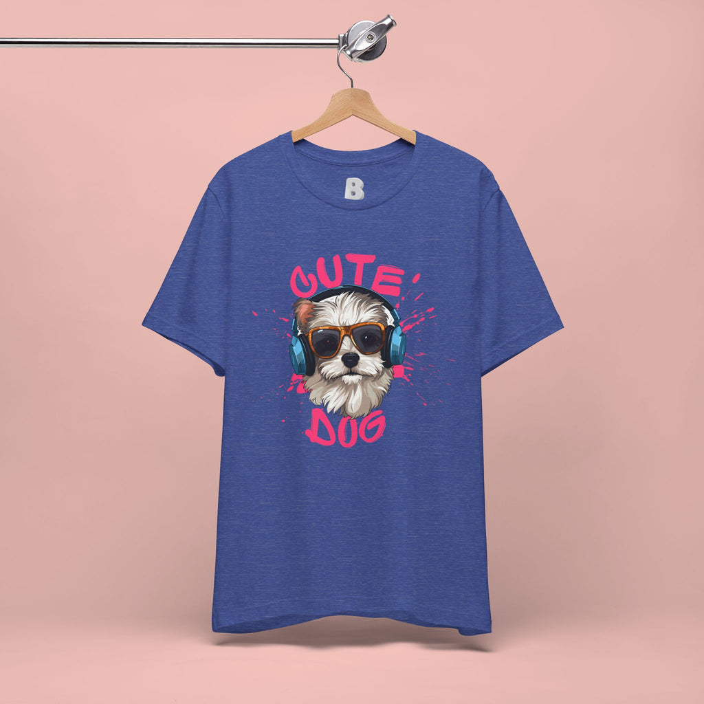 Cute Dog Tee — Headphones Puppy Graphic T-Shirt