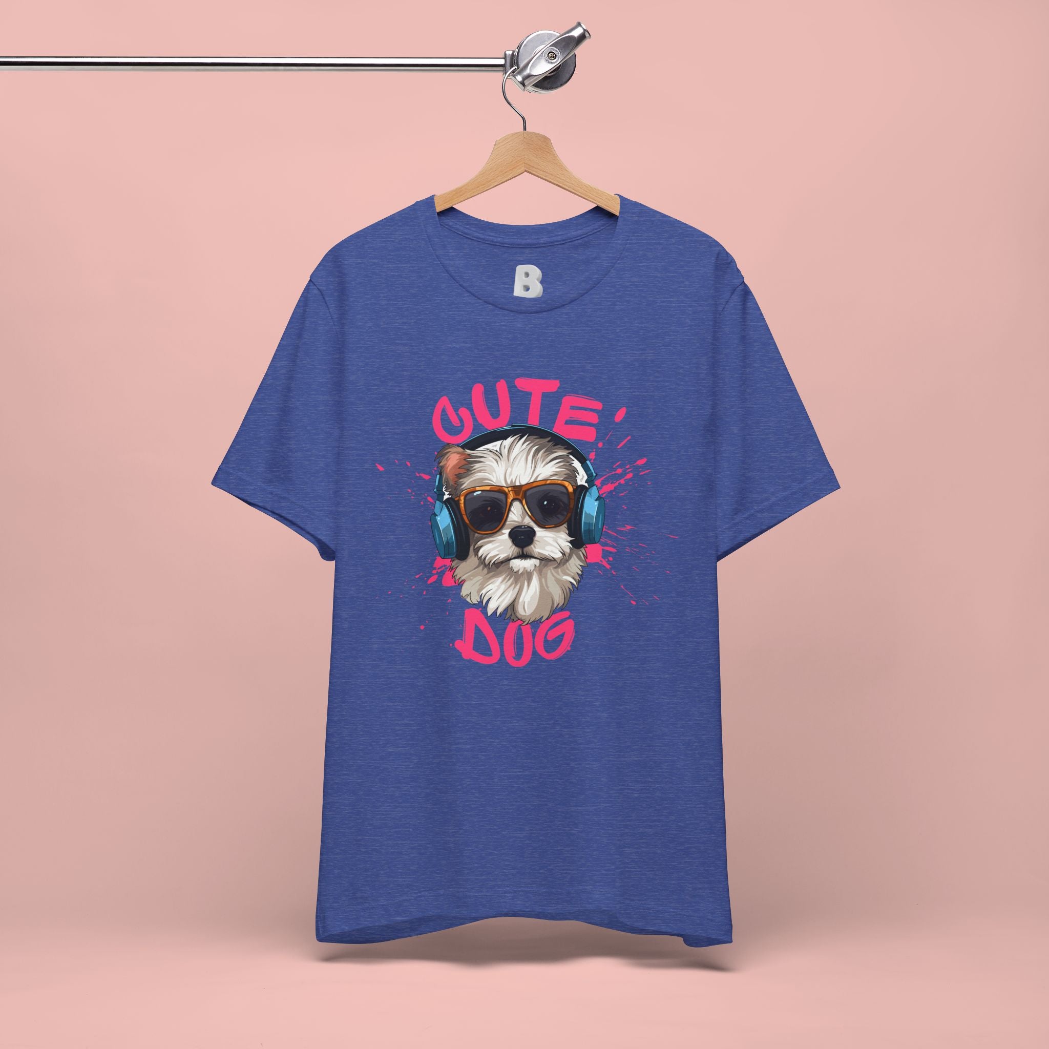 Cute Dog Tee — Headphones Puppy Graphic T-Shirt