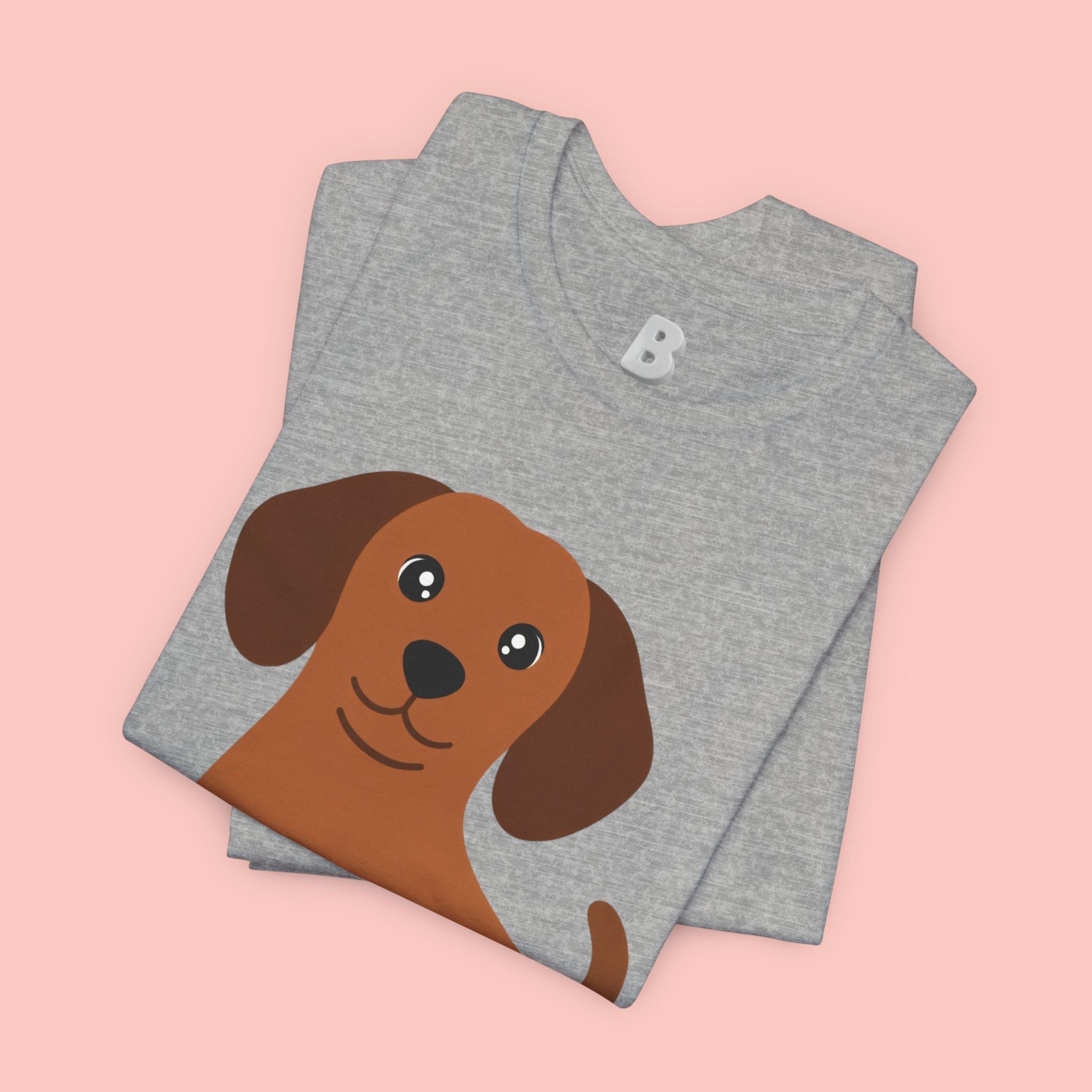 Dachshund Puppy Graphic T-Shirt — Cute Brown Dog Tee