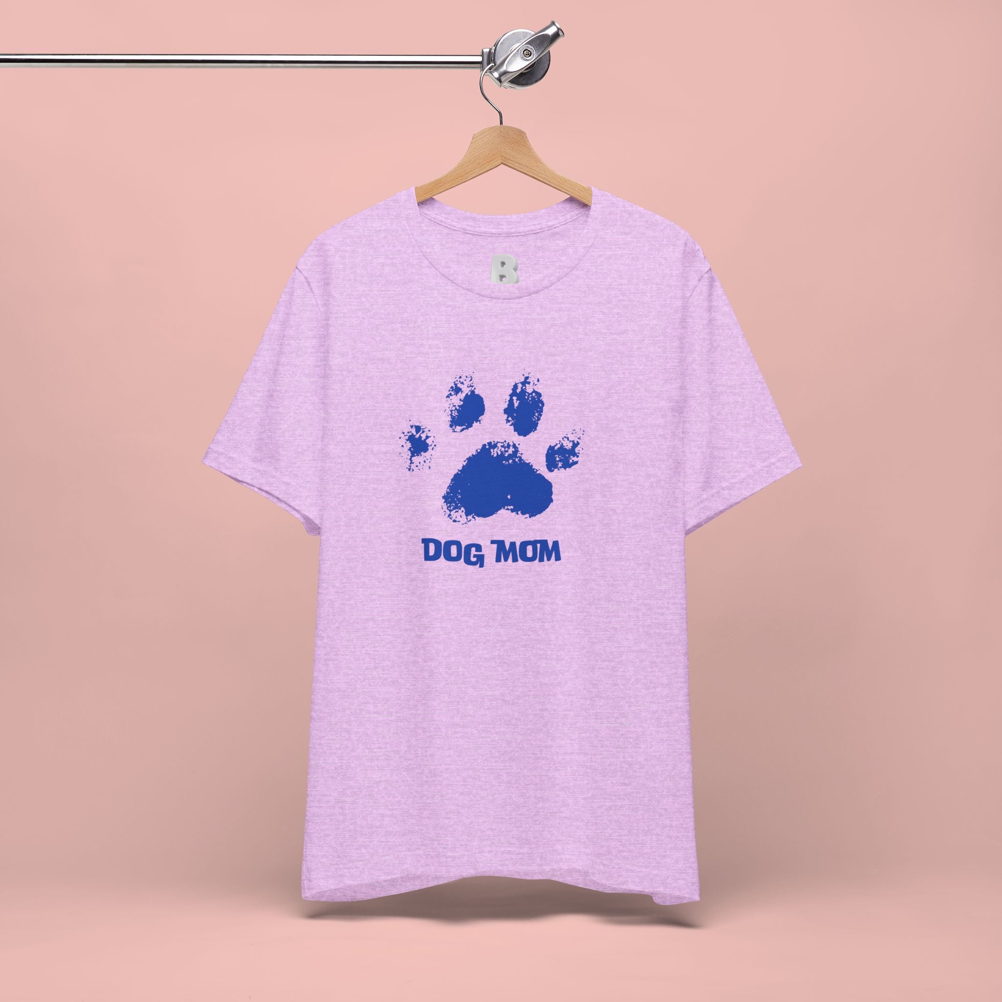 Dog Mom Paw Print T-Shirt — Distressed Blue Design
