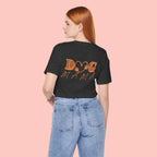 Dog Mama Tee — Retro Heart & Paw Graphic Short Sleeve Shirt