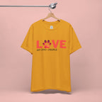 Dog Lover Tee - "LOVE My Dog > People" Paw Print Graphic T-Shirt