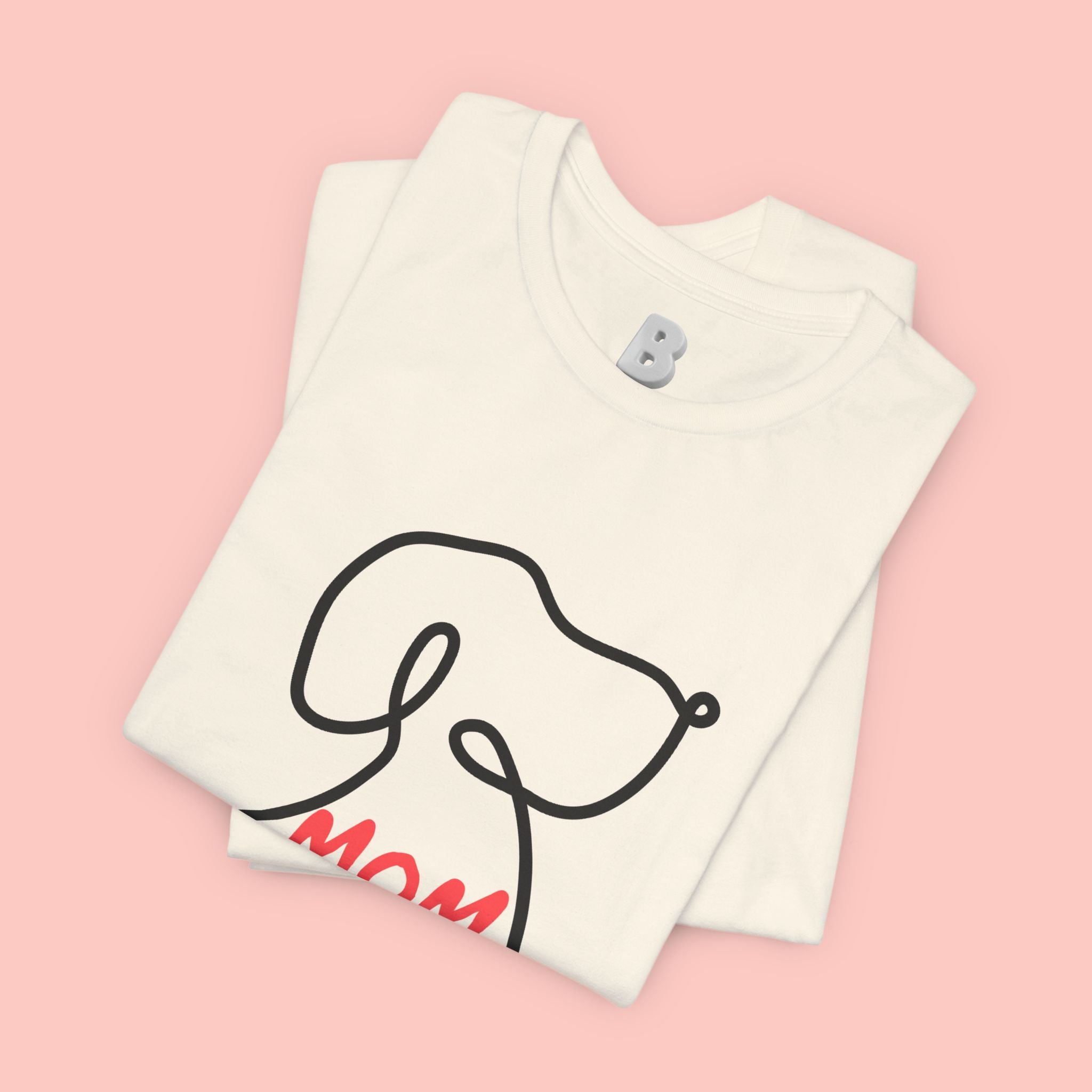 Mom Dog T-Shirt — Minimal Line Art Puppy Tee for Dog Moms, Mother's Day Gift