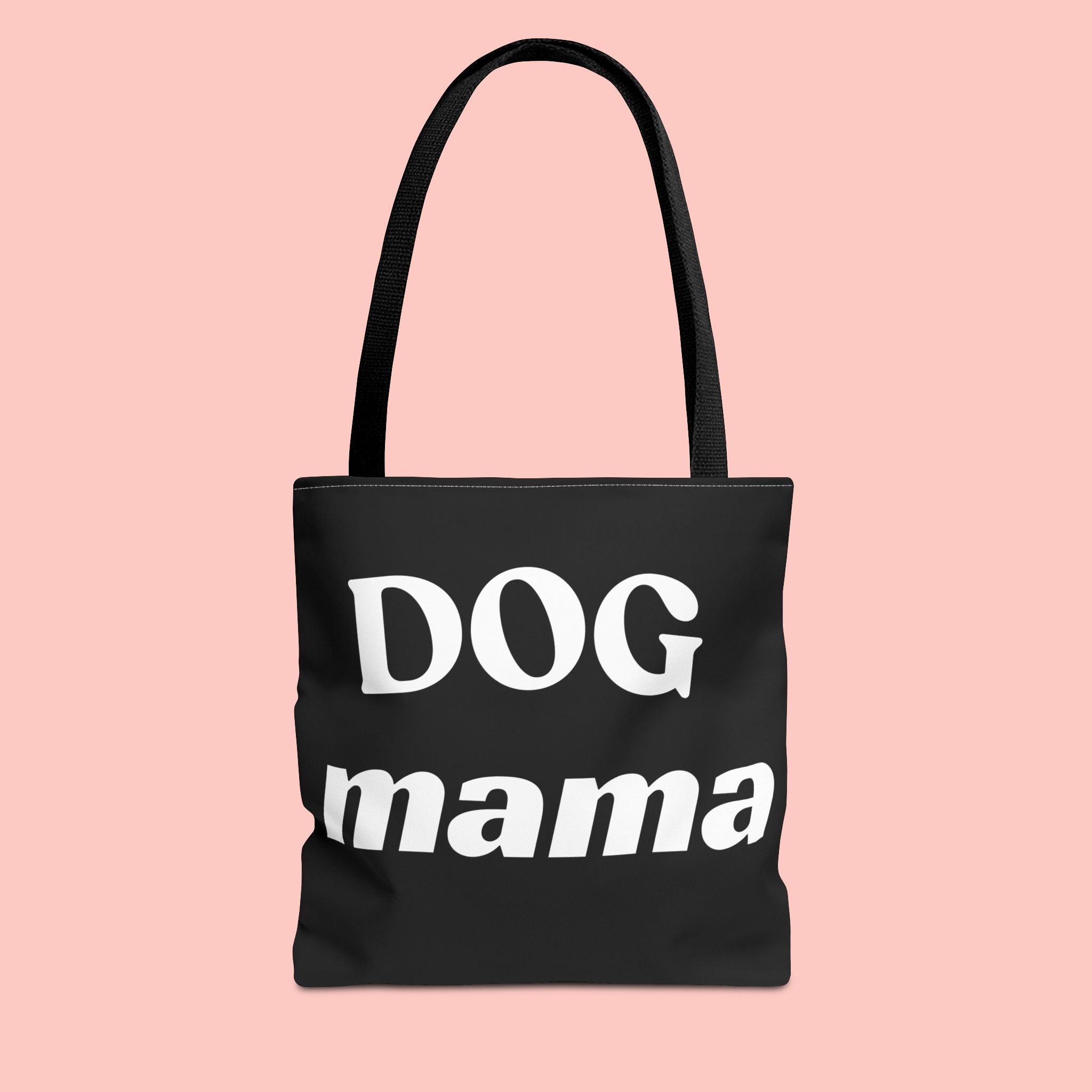 Dog Mama Tote Bag — Black Canvas Pet Lover Tote