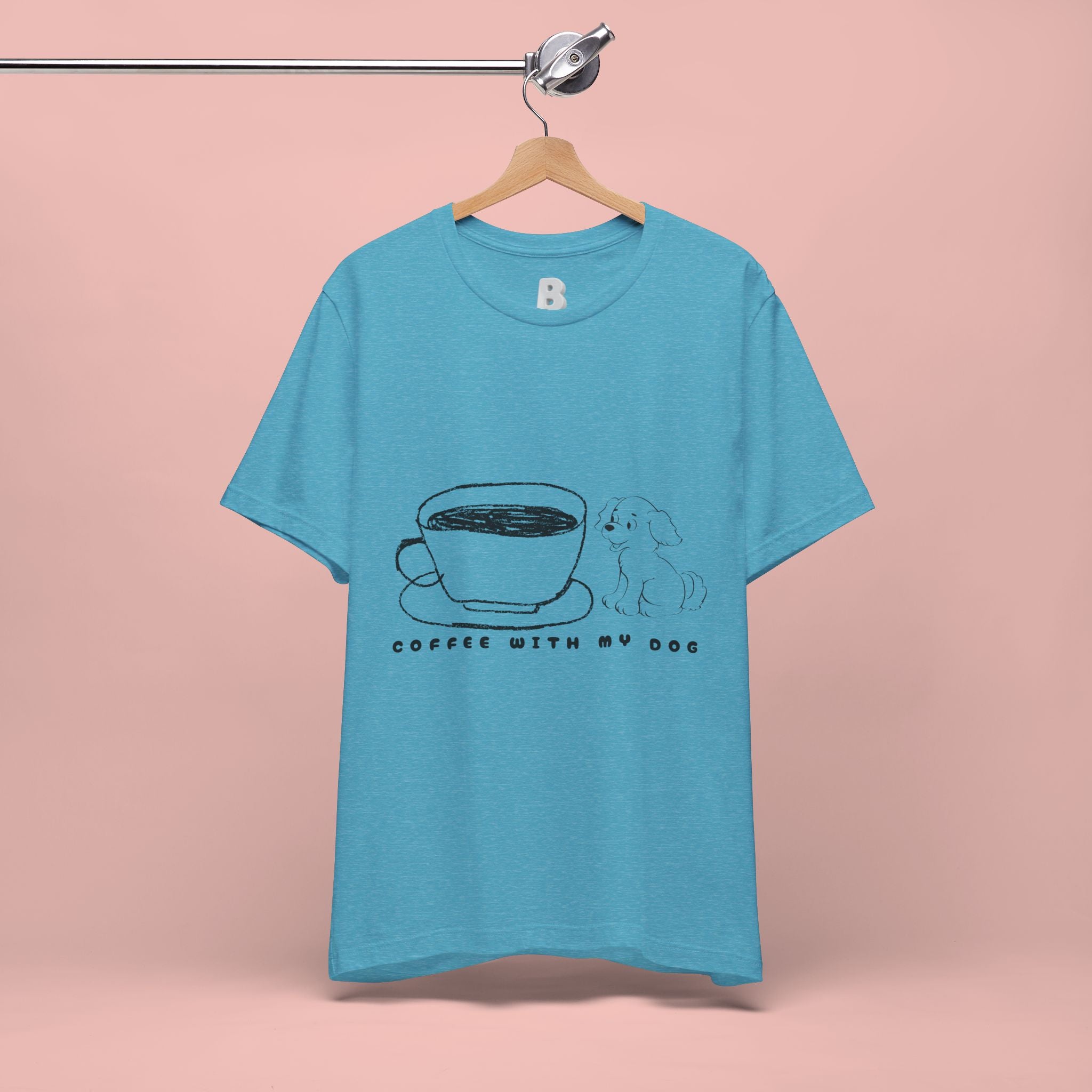 Coffee With My Dog T‑Shirt — Cute Minimalist Dog & Coffee Tee