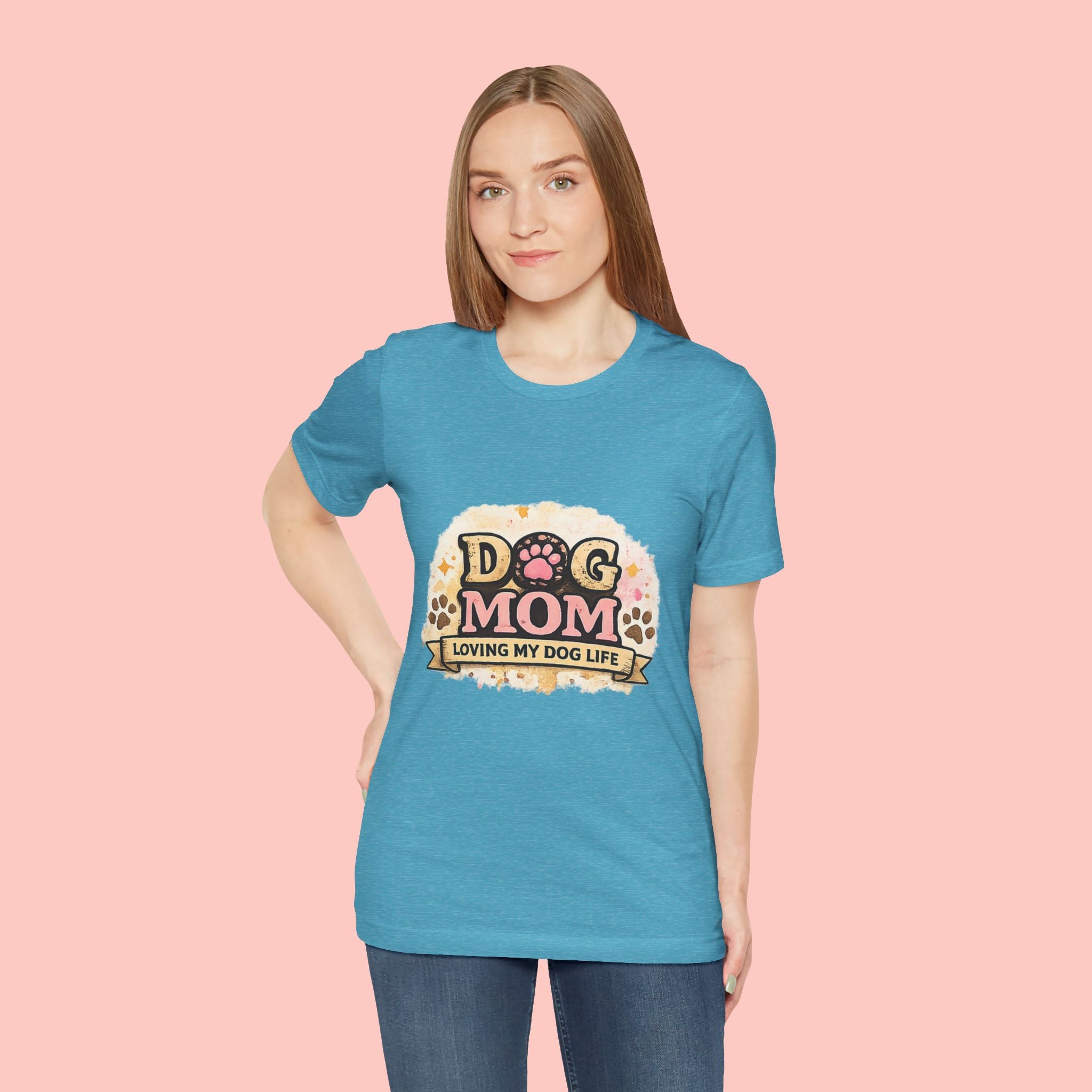 Dog Mom T-Shirt – "Loving My Dog Life" Cute Paw Print Tee for Pet Moms