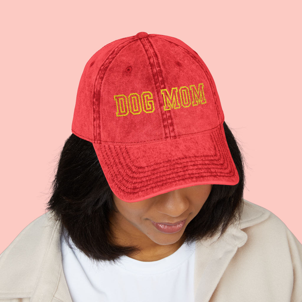 Dog Mom Vintage Embroidered Cap