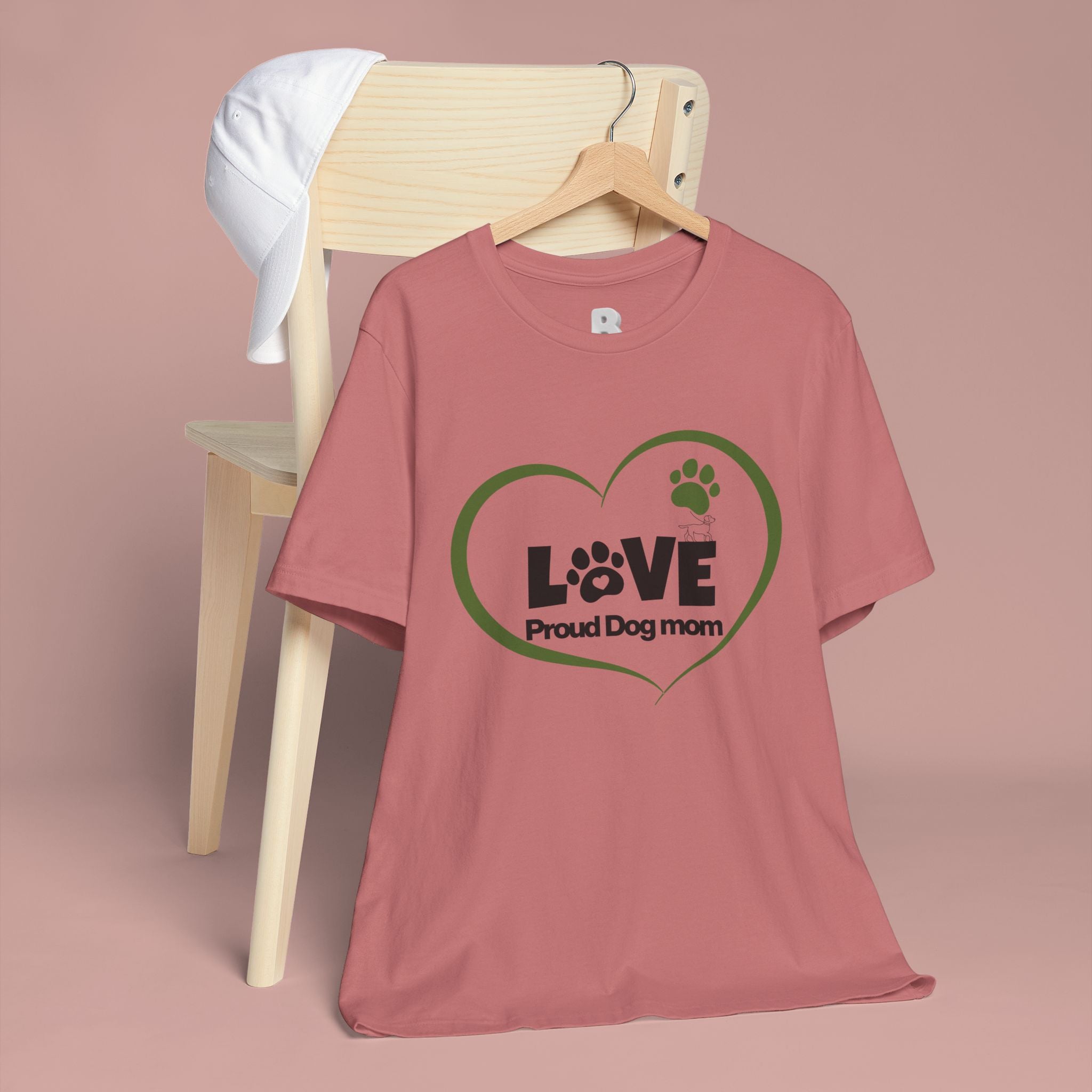 Dog Mom Love T-Shirt — "LOVE Proud Dog Mom" Heart Paw Tee
