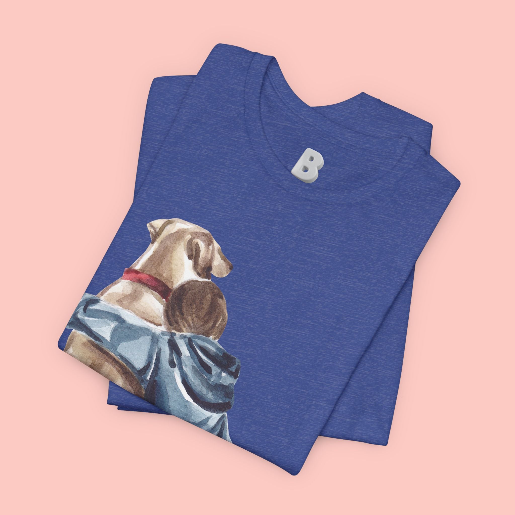 Cuddles Over Everything Tee — Boy Hugging Dog Animal Lover T-Shirt