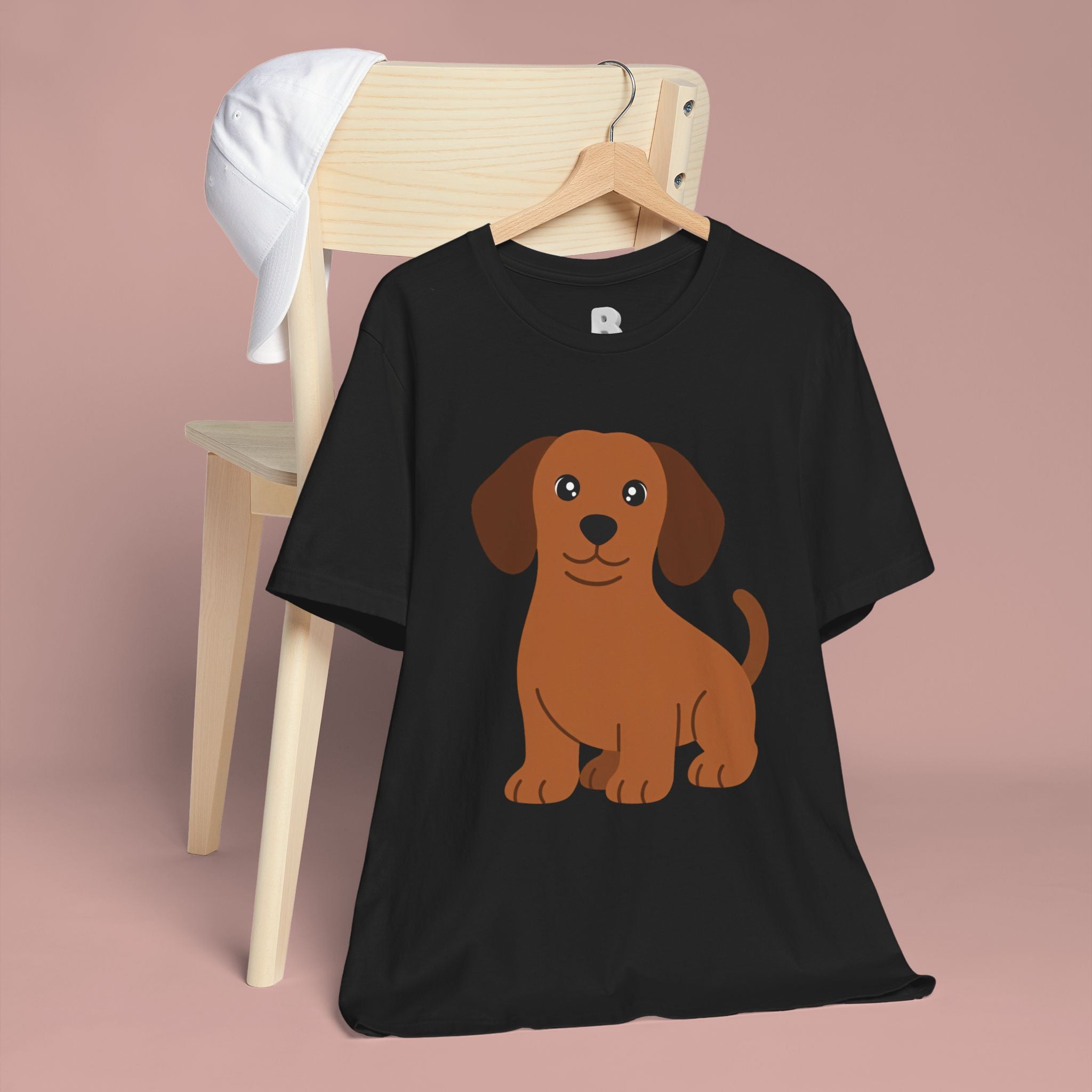 Dachshund Puppy Graphic T-Shirt — Cute Brown Dog Tee