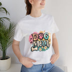 Dog Mom T-Shirt — Colorful Paw Print Graphic Tee for Pet Lovers