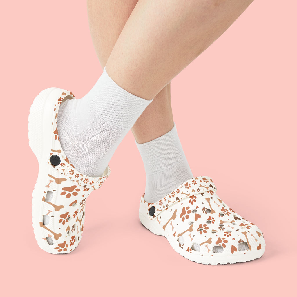 Paw Print EVA Foam Clogs — Cute Dog Bone & Paw Slip-On Shoes