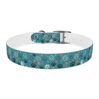 Paw Print Dog Collar — Teal Patterned Pet Collar for Small & Medium Dogs
