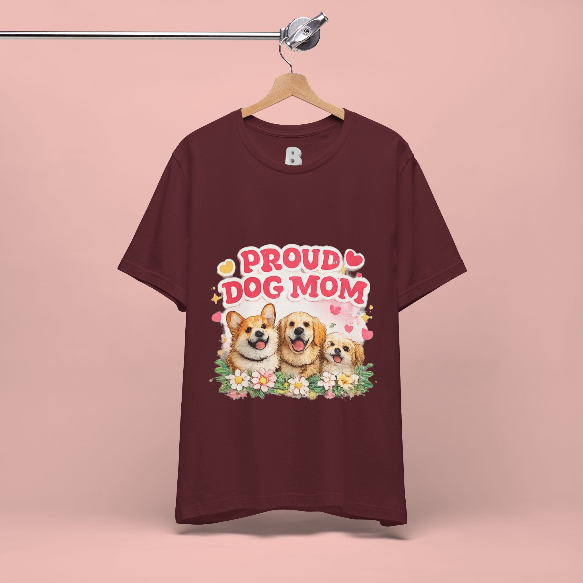 Proud Dog Mom T-Shirt — Cute Corgi & Golden Retriever Floral Tee for Pet Lovers
