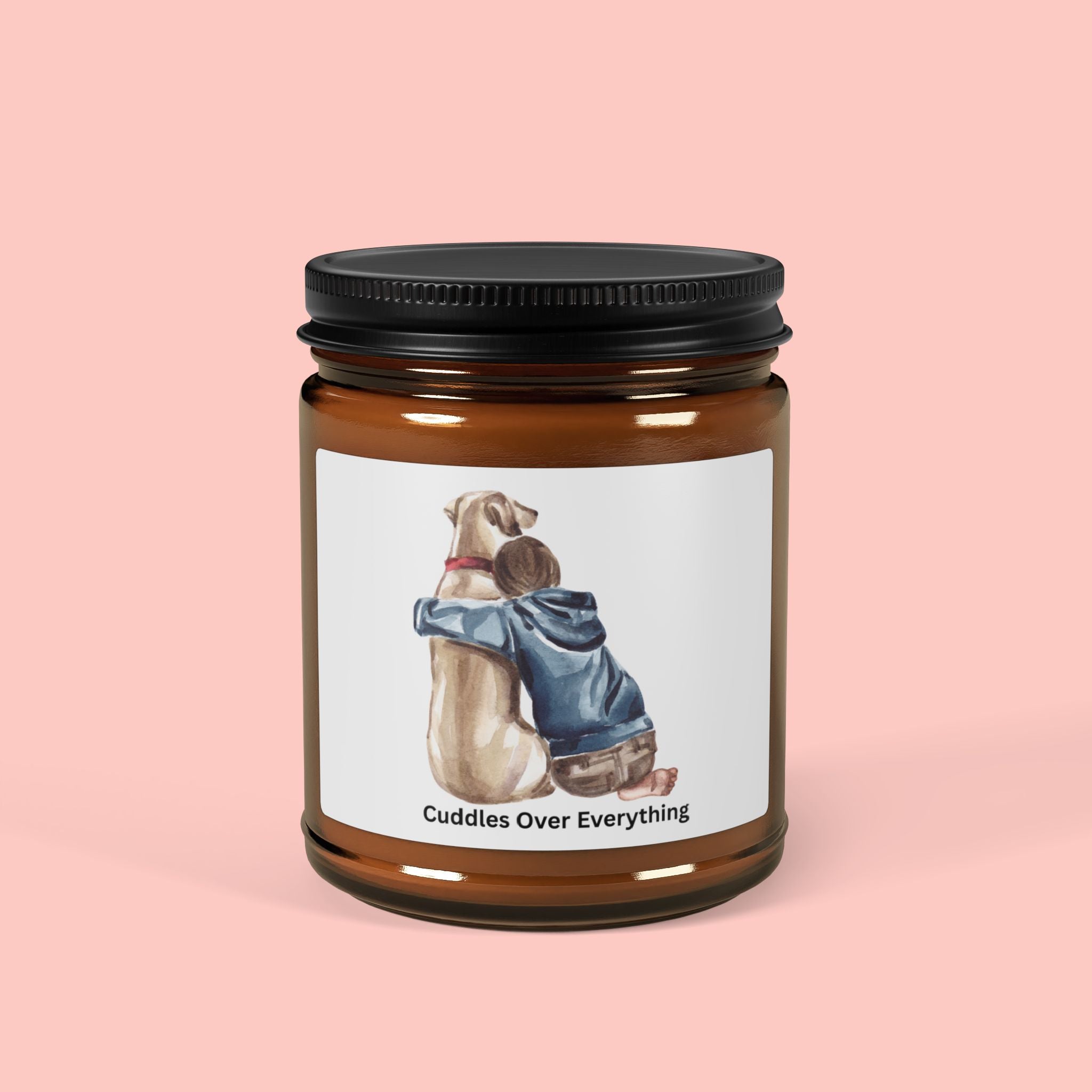 Soy Candle — 'Cuddles Over Everything' Amber Jar (Multiple Sizes)