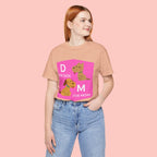 Dog Mom T-Shirt — Cute Pink "D for Dog, M for Mom" Graphic Tee