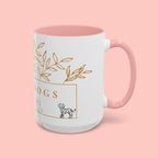 I Love Dogs Accent Coffee Mug — Gold Leaf Dog Lover Ceramic Mug (11oz & 15oz)