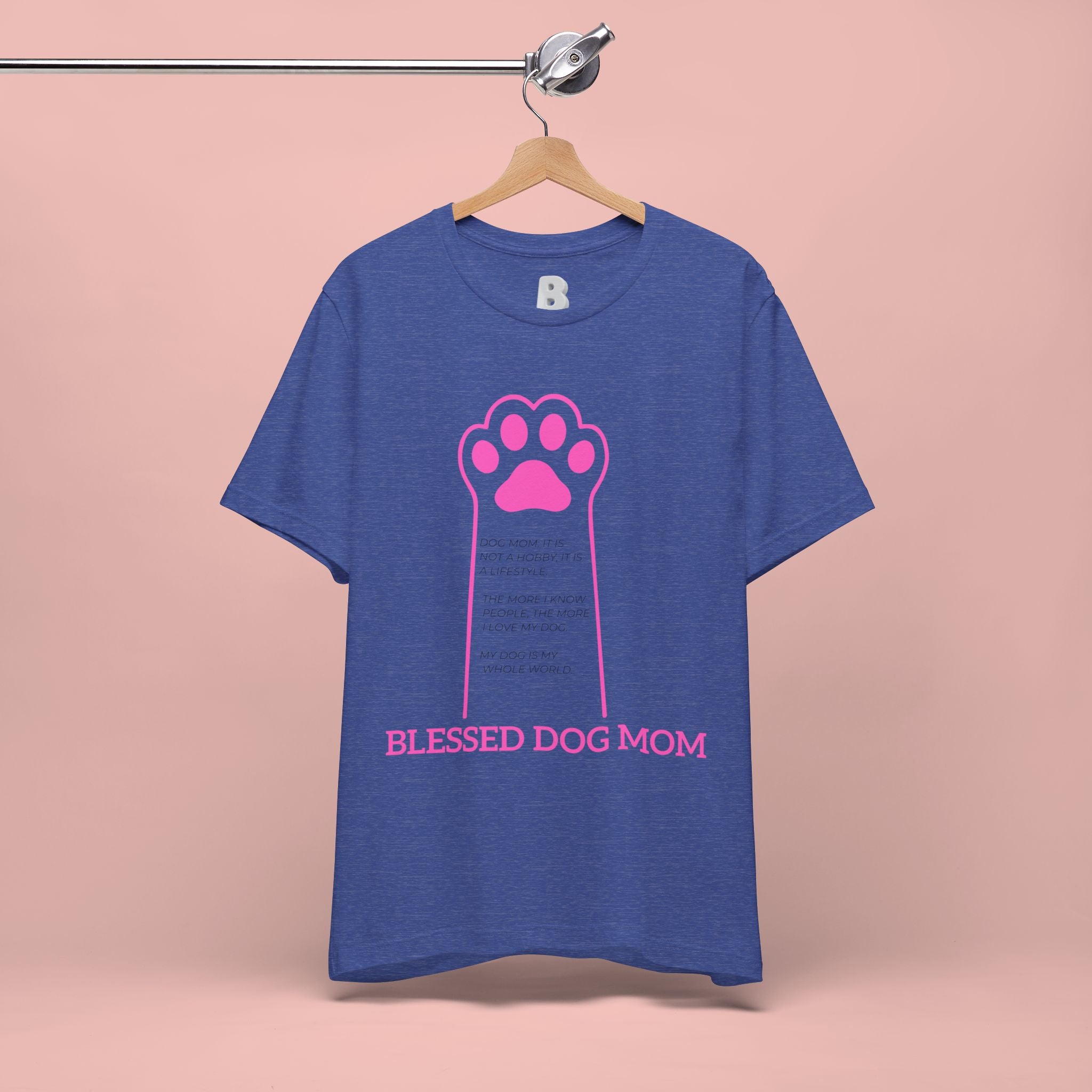 Blessed Dog Mom T-Shirt — Pink Paw Graphic Tee