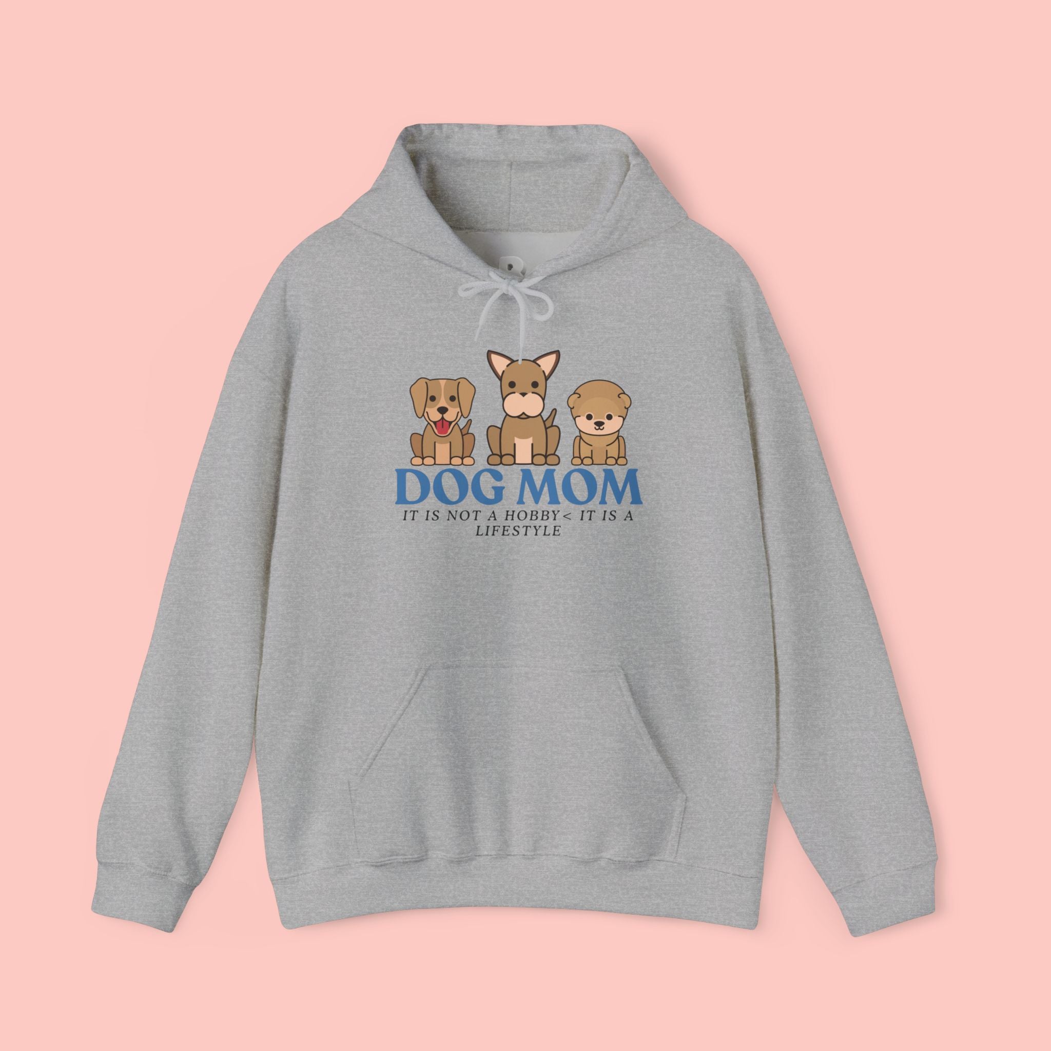 Dog Mom Hoodie — Cute Puppy Trio 'Dog Mom' Graphic Sweatshirt