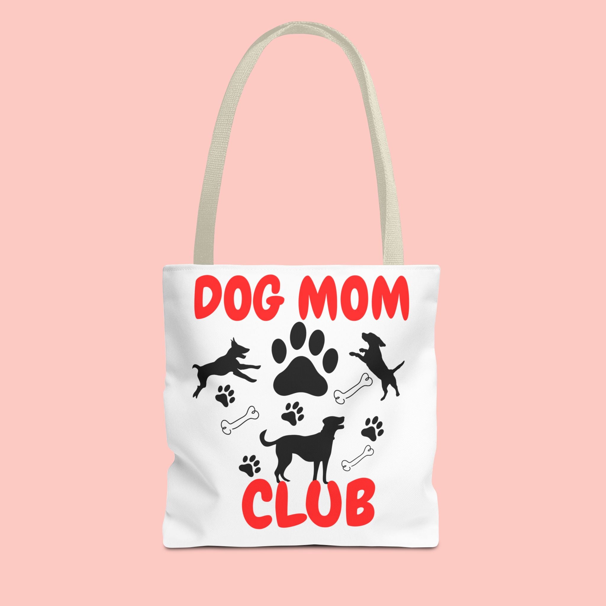 Dog Mom Club Tote Bag – Cute Paw Print Canvas Tote for Dog Lovers